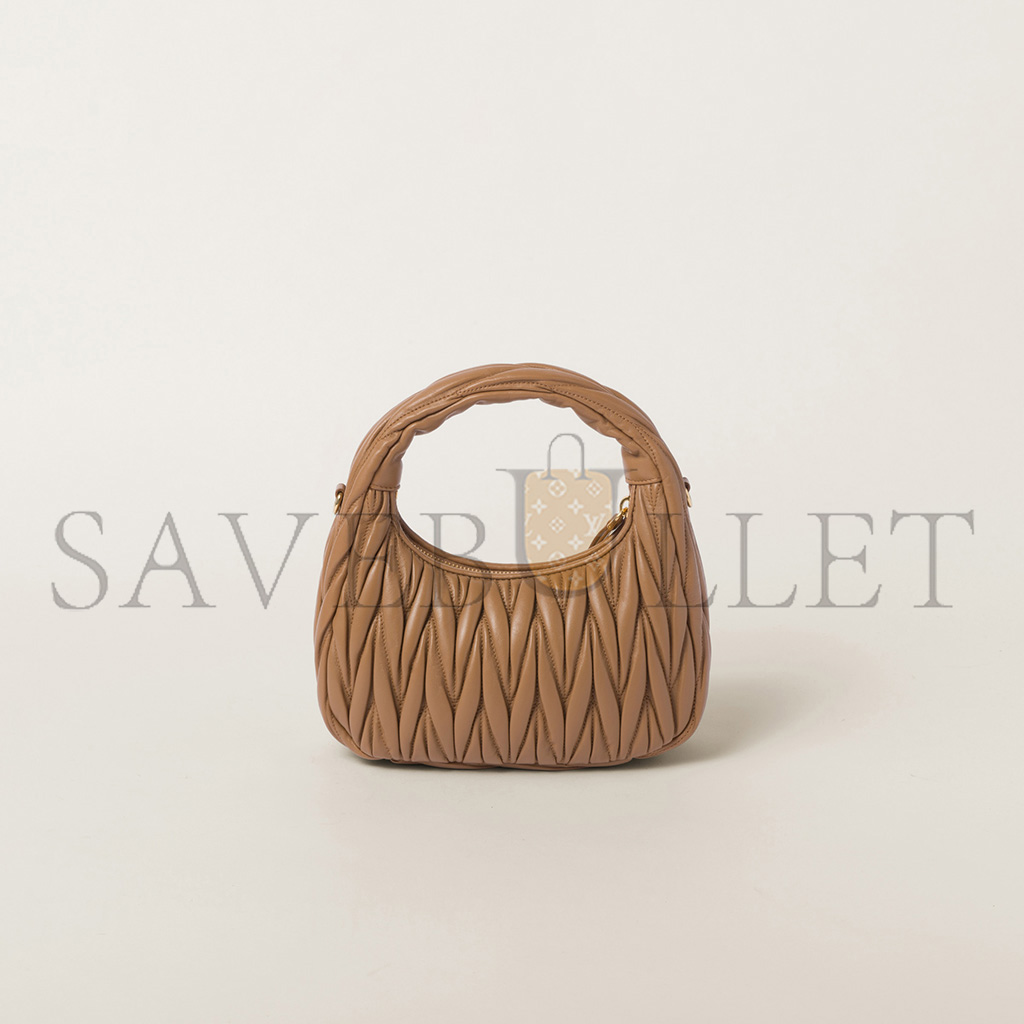 MIU MIU WANDER MATELASSÉ NAPPA LEATHER HOBO BAG 5BC125 (20*17*6cm) MIU MIU WANDER MATELASSÉ NAPPA LEATHER HOBO BAG 5BC125 (20*17*6cm)